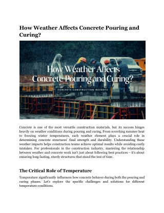 How Weather Affects Concrete Pouring and Curing_