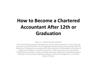 How to Become a Chartered Accountant After 12th