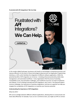 Frustrated with API Integrations