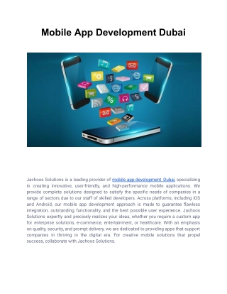 Mobile App Development Dubai