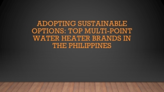 Adopting Sustainable Options Top Multi-Point Water Heater Brands in the Philippines