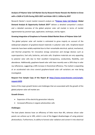 Polymer Solar Cell Market