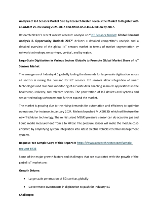 IoT Sensors market 2037