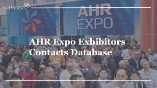 AHR Expo Exhibitors Contacts Database