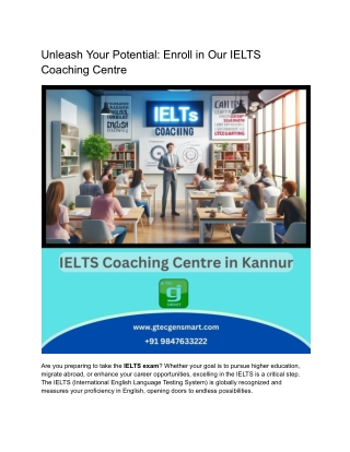 Unleash Your Potential_ Enroll in Our IELTS Coaching Centre