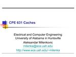 CPE 631 Caches