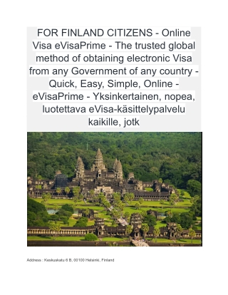 55 FOR FINLAND CITIZENS - Online Visa eVisaPrime - The trusted global method of obtaining electronic Visa from any Gover