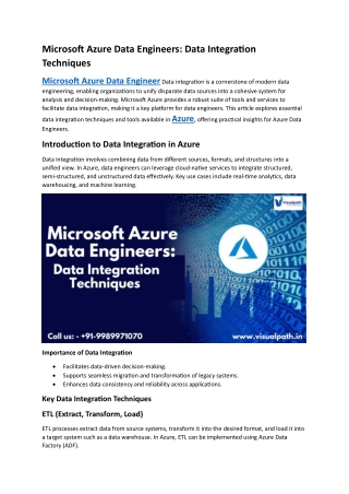 Azure Data Engineer Course | Azure Data Engineer Training In Hyderabad