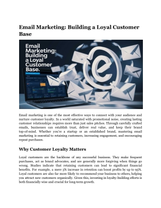 Email Marketing_ Building a Loyal Customer Base