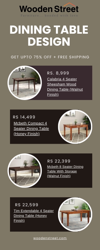 Timeless Dining Table Designs from Wooden Street: Upto 75% OFF