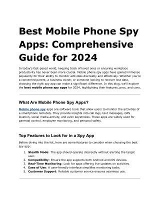 Best Mobile Phone Spy Apps_ Comprehensive Guide for 2024