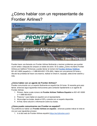 ¿Cómo hablar con un representante de Frontier Airlines
