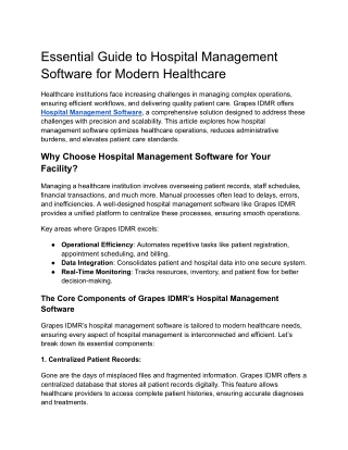 Essential Guide to Hospital Management Software for Modern Healthcare