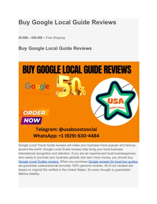 Buy Google Local Guide Reviews