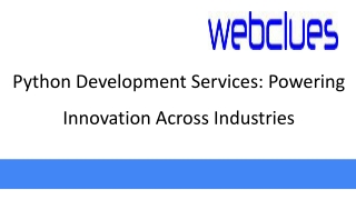 Python Development Services Powering Innovation Across Industries