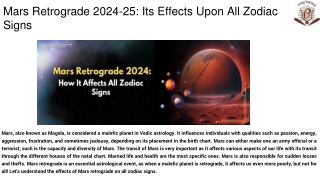 Mars Retrograde 2024-25_ Its Effects Upon All Zodiac Signs