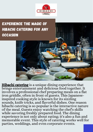 Hibachi Catering for Memorable Events  Hibachi With Us