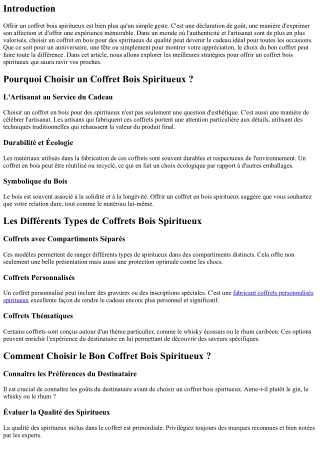 Offrir un Coffret Bois Spiritueux : Les Meilleures Stratégies