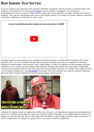 Best Inmate Text Support