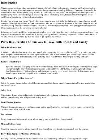 Party Bus Rentals: The Fun Way to Travel with Friends and Family