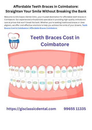 Teeth Braces Cost in Coimbatore  Affordable Braces Coimbatore