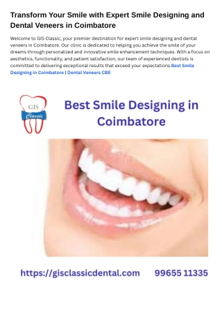 Best Smile Designing in Coimbatore  Dental Veneers CBE