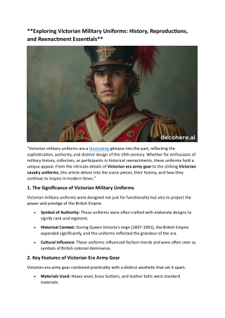 Exploring Victorian Military Uniforms History, Reproductions, and Reenactment Essentials