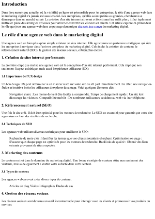 Le rôle d'une agence web dans le marketing digital