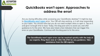 Simple solutions for when QuickBooks Won't Open