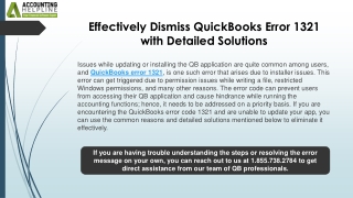 How to tackle QuickBooks Error Code 1321