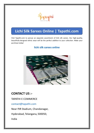 Lichi Silk Sarees Online  Tapathi