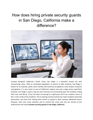 How does hiring private security guards in San Diego, California make a difference