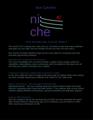 Eye Catcher AI Niche Wealth 1.0