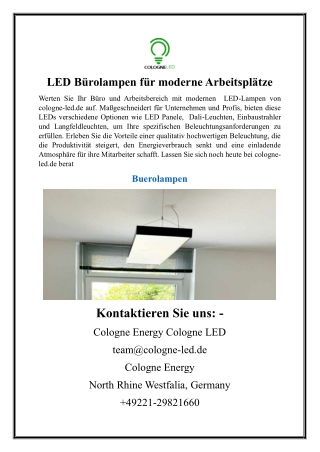 LED Bürolampen für moderne Arbeitsplätze