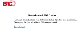 Baustellentank  BRC.swiss