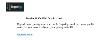 Buy Graphic Card Uk  Forgedrigs.co.uk