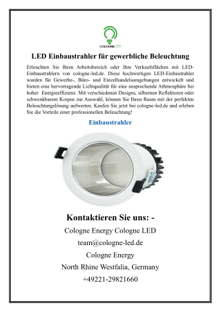 LED Einbaustrahler für gewerbliche Beleuchtung