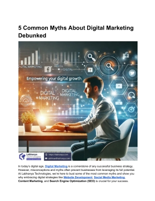 5 Common Myths About Digital Marketing Debunked