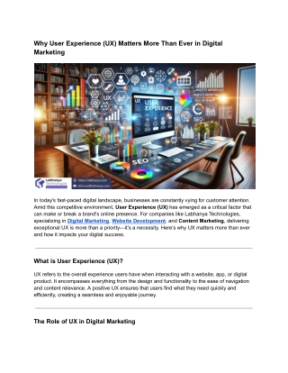 Why User Experience (UX) Matters More Than Ever in Digital Marketing