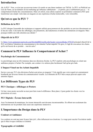 Comment la PLV Influence le Comportement d'Achat