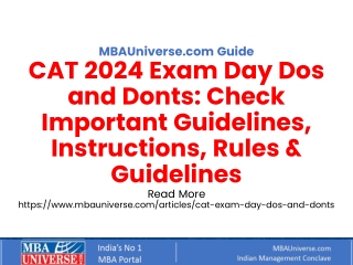 CAT 2024 Exam Day Dos and Donts: Guidelines, Instructions, Rules