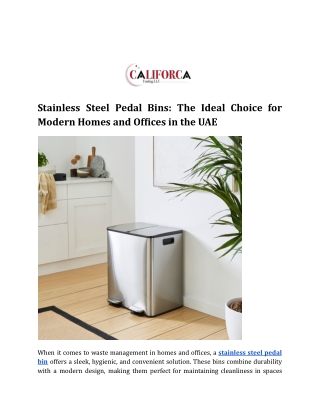 Stainless Steel Pedal Bins_ The Ideal Choice for Modern Homes and Offices in the UAE