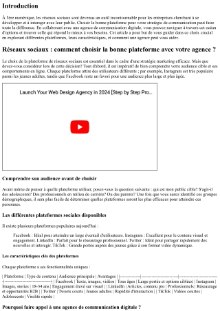 Réseaux sociaux : comment choisir la bonne plateforme avec votre agence ?