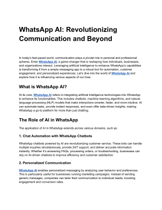 WhatsApp AI_ Revolutionizing Communication and Beyond