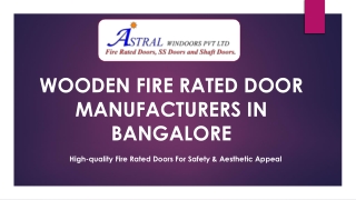 WOODEN FIRE RATED DOOR MANUFACTURERS IN BANGALORE