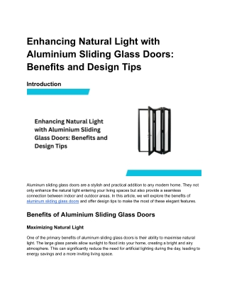 Enhancing Natural Light with Aluminium Sliding Glass Doors_ Benefits and Design Tips