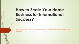 How to Scale Your Home Business for International