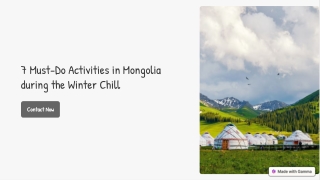 7 Must-Do Activities in Mongolia during the Winter Chill