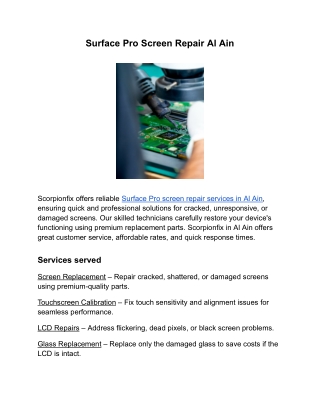 Surface Pro Screen Repair Al Ain