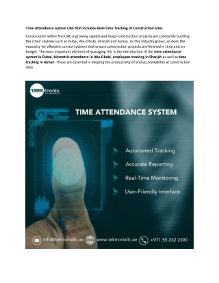 Time Attendance System UAE with Real